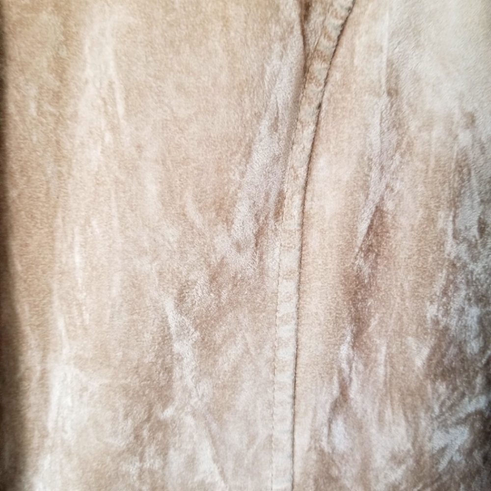 Product faux suede dark camel coloured jacket